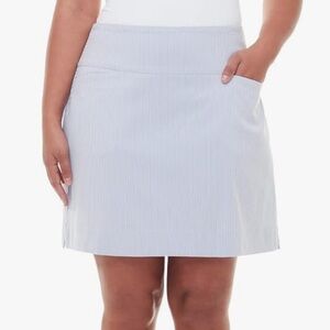 S.C. & CO. Skorts White & Blue Stripes Pockets Stretch Golf Tennis Athleisure XL